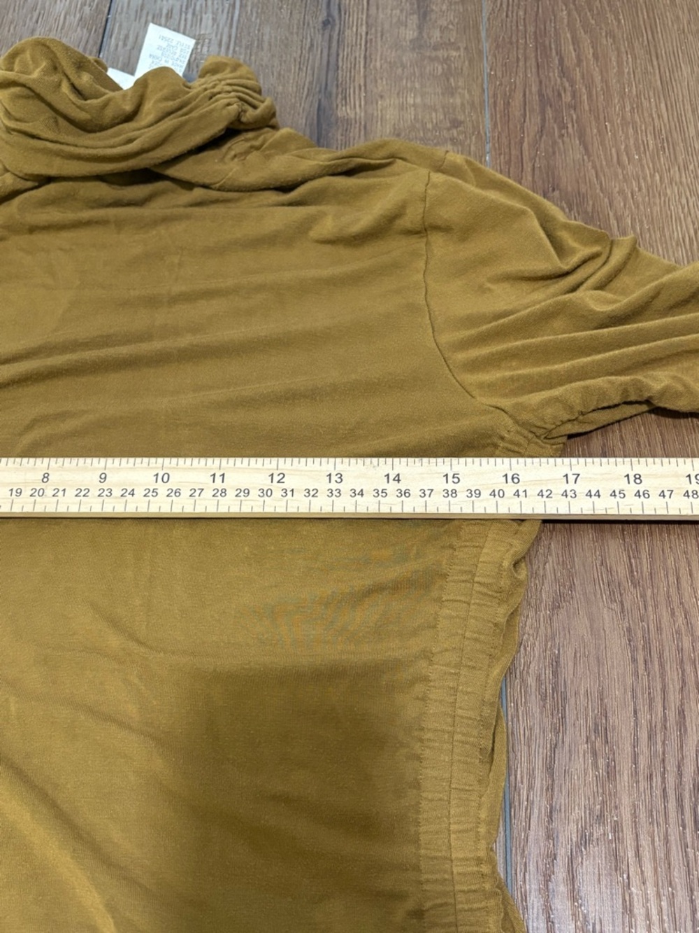 Soft Surroundings PATRITZIA Ruched Cowl Neck Tunic Top Mustard Gold Medium - Picture 6 of 6
